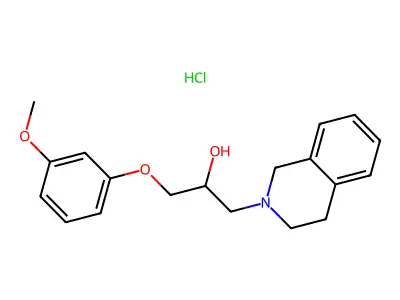 1-(3-methoxyphenoxy)-3-(1,2,3,4-tetrahydroisoquinolin-2-yl)propan-2-ol hydrochloride structure