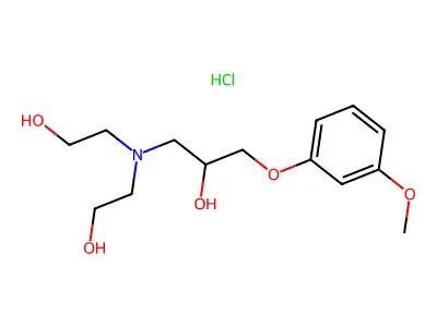 1-[Bis(2-hydroxyethyl)amino]-3-(3-methoxyphenoxy)propan-2-ol hydrochloride structure