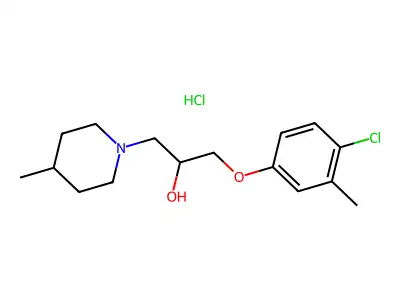 1-(4-Chloro-3-methylphenoxy)-3-(4-methylpiperidin-1-yl)propan-2-ol hydrochloride structure