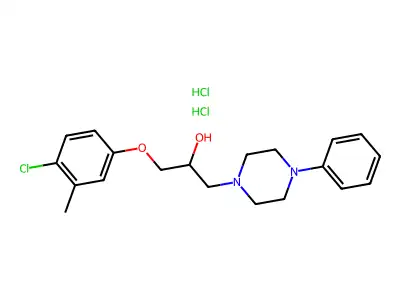 1-(4-chloro-3-methylphenoxy)-3-(4-phenylpiperazin-1-yl)propan-2-ol dihydrochloride structure
