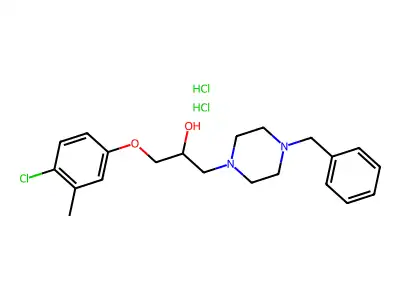 1-(4-benzylpiperazin-1-yl)-3-(4-chloro-3-methylphenoxy)propan-2-ol dihydrochloride structure