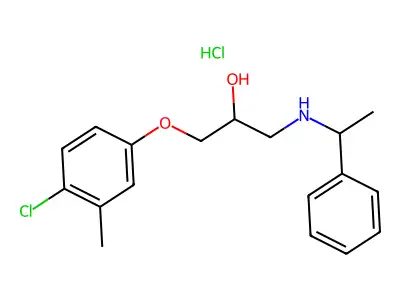 1-(4-Chloro-3-methylphenoxy)-3-((1-phenylethyl)amino)propan-2-ol hydrochloride structure