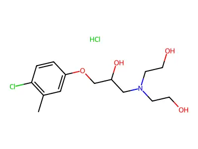 1-[bis(2-hydroxyethyl)amino]-3-(4-chloro-3-methylphenoxy)propan-2-ol hydrochloride structure