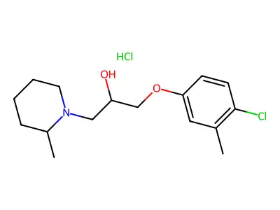 1-(4-Chloro-3-methylphenoxy)-3-(2-methylpiperidin-1-yl)propan-2-ol hydrochloride structure