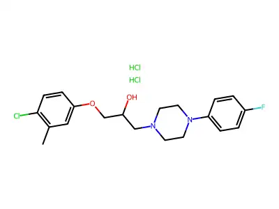 1-(4-chloro-3-methylphenoxy)-3-[4-(4-fluorophenyl)piperazin-1-yl]propan-2-ol dihydrochloride structure