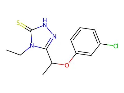 5-[1-(3-chlorophenoxy)ethyl]-4-ethyl-4H-1,2,4-triazole-3-thiol structure