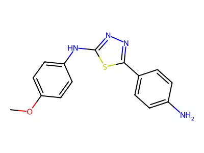5-(4-aminophenyl)-N-(4-methoxyphenyl)-1,3,4-thiadiazol-2-amine structure