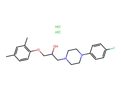1-(2,4-dimethylphenoxy)-3-[4-(4-fluorophenyl)piperazin-1-yl]propan-2-ol Dihydrochloride structure