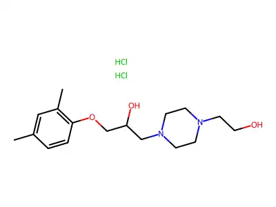 1-(2,4-dimethylphenoxy)-3-[4-(2-hydroxyethyl)piperazin-1-yl]propan-2-ol Dihydrochloride structure