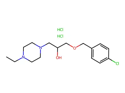 1-[(4-chlorophenyl)methoxy]-3-(4-ethylpiperazin-1-yl)propan-2-ol Dihydrochloride structure