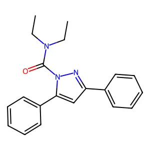 N,N-diethyl-3,5-diphenyl-1H-pyrazole-1-carboxamide structure