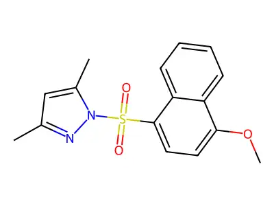 1-[(4-Methoxynaphthyl)sulfonyl]-3,5-dimethylpyrazole structure