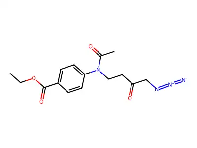 Ethyl 4-[acetyl-(4-azido-3-oxobutyl)amino]benzoate structure