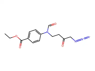 Ethyl 4-[(4-azido-3-oxobutyl)-formylamino]benzoate structure