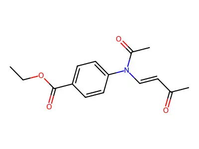 Ethyl 4-[acetyl(3-oxobut-1-enyl)amino]benzoate structure