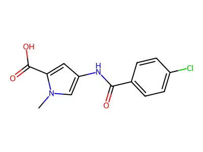 4-(4-Chloro-benzoylamino)-1-methyl-1H-pyrrole-2-carboxylic acid structure