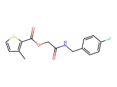2-((4-Fluorobenzyl)amino)-2-oxoethyl 3-methylthiophene-2-carboxylate structure