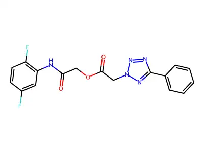 [2-(2,5-Difluoroanilino)-2-oxoethyl] 2-(5-phenyltetrazol-2-yl)acetate structure