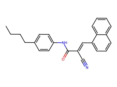 N-(4-butylphenyl)-2-cyano-3-(naphthalen-1-yl)prop-2-enamide structure