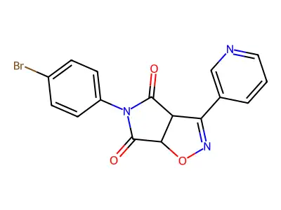 5-(4-bromophenyl)-3-(pyridin-3-yl)-3aH-pyrrolo[3,4-d][1,2]oxazole-4,6(5H,6aH)-dione structure
