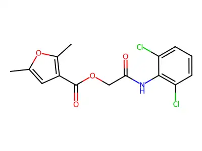 [2-(2,6-Dichloroanilino)-2-oxoethyl] 2,5-dimethylfuran-3-carboxylate structure