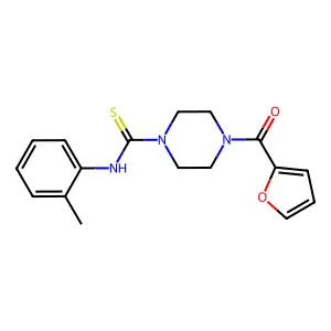 4-(furan-2-carbonyl)-N-(2-methylphenyl)piperazine-1-carbothioamide structure