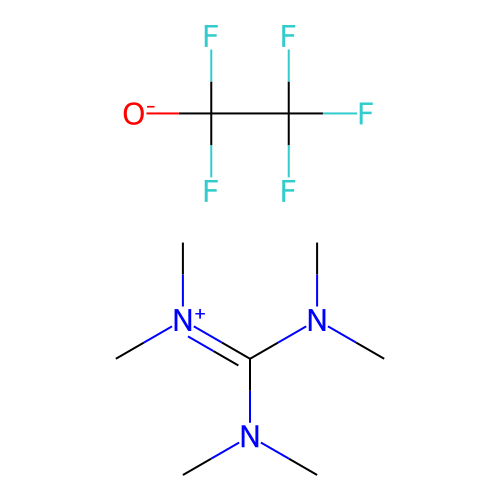 Hexamethylguanidinium pentafluoroethanolate structure
