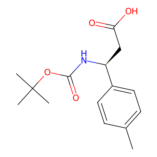 (3S)-3-(((tert-butoxy)carbonyl)amino)-3-(4-methylphenyl)propanoic acid structure