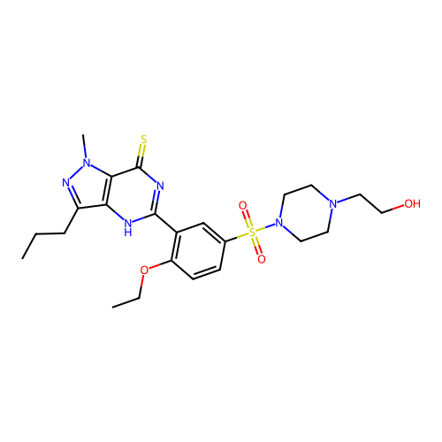 Hydroxythiohomosildenafil structure