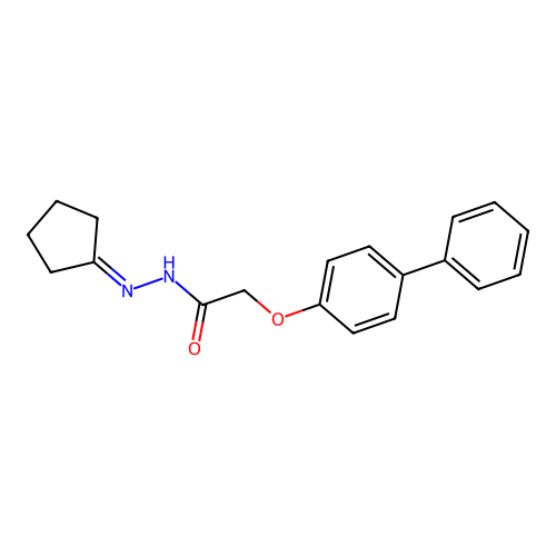 2-(biphenyl-4-yloxy)-N'-cyclopentylideneacetohydrazide structure