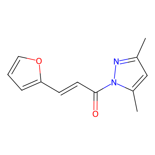1-[3-(2-furyl)acryloyl]-3,5-dimethyl-1H-pyrazole structure