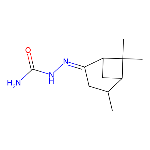 [(E)-(2,6,6-trimethyl-4-bicyclo[3.1.1]heptanylidene)amino]urea structure
