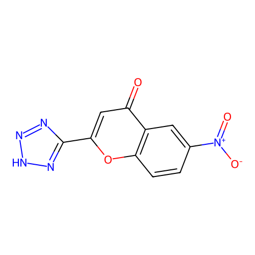 4H-1-Benzopyran-4-one, 6-nitro-2-(1H-tetrazol-5-yl)- structure