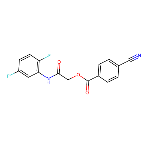 2-[(2,5-Difluorophenyl)amino]-2-oxoethyl 4-cyanobenzoate structure