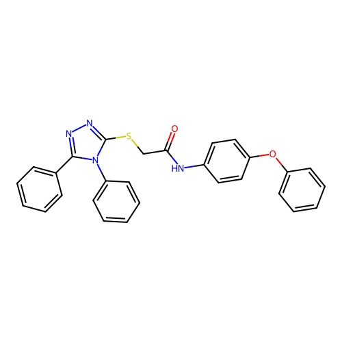 2-[(4,5-diphenyl-4H-1,2,4-triazol-3-yl)sulfanyl]-N-(4-phenoxyphenyl)acetamide structure