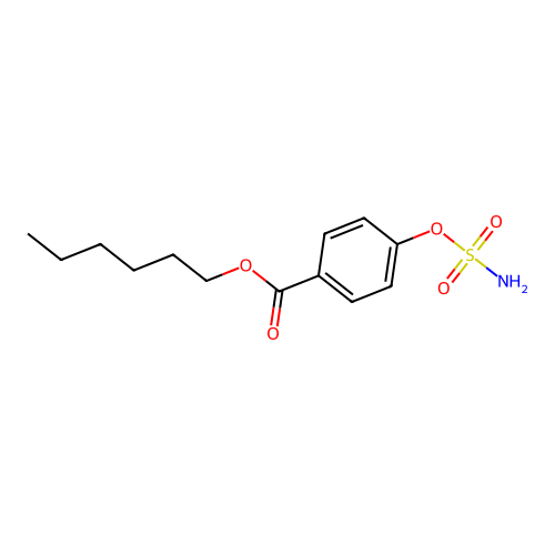 4-Sulfamoyloxy-benzoic acid hexyl ester structure
