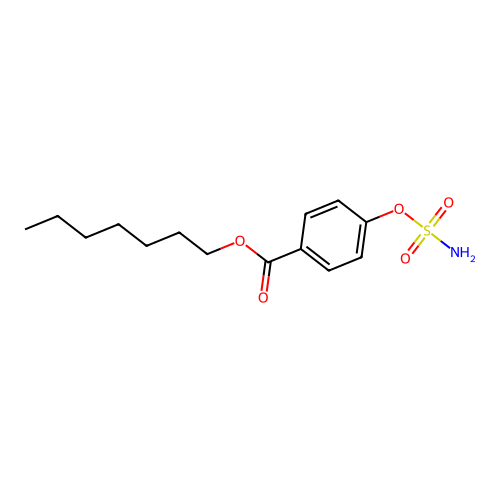 4-Sulfamoyloxy-benzoic acid heptyl ester structure