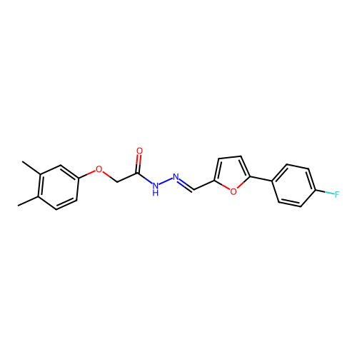 2-(3,4-dimethylphenoxy)-N'-{(E)-[5-(4-fluorophenyl)furan-2-yl]methylidene}acetohydrazide structure