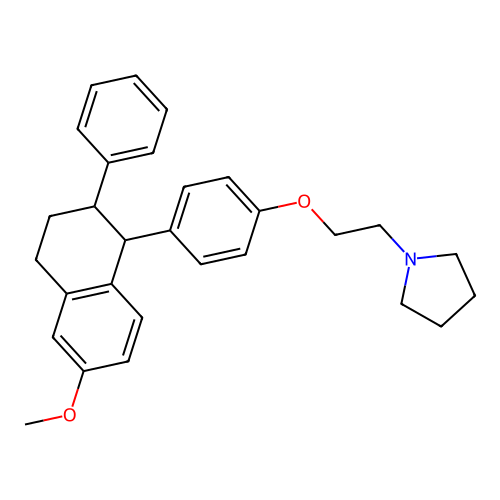 1-[2-[4-(1,2,3,4-Tetrahydro-2-phenyl-6-methoxynaphthalene-1-yl)phenoxy]ethyl]pyrrolidine structure