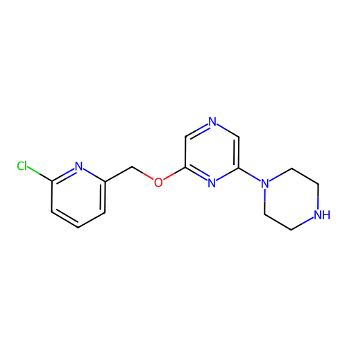 2-[(6-Chloro-2-pyridinyl)methoxy]-6-(1-piperazinyl)pyrazine structure