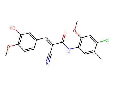 (E)-N-(4-chloro-2-methoxy-5-methylphenyl)-2-cyano-3-(3-hydroxy-4-methoxyphenyl)prop-2-enamide structure