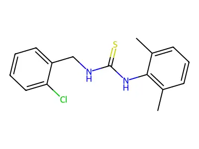 1-(2,6-Dimethylphenyl)-3-((2-chlorophenyl)methyl)thiourea structure