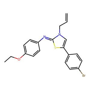 N-(3-allyl-5-(4-bromophenyl)-1,3-thiazol-2(3H)-ylidene)-N-(4-ethoxyphenyl)amine structure