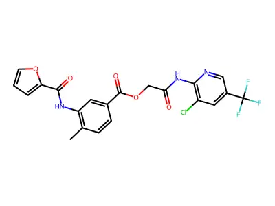 2-((3-Chloro-5-(trifluoromethyl)pyridin-2-yl)amino)-2-oxoethyl 3-(furan-2-carboxamido)-4-methylbenzoate structure