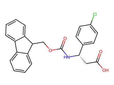 (R)-3-((((9H-Fluoren-9-yl)methoxy)carbonyl)amino)-3-(4-chlorophenyl)propanoic acid structure