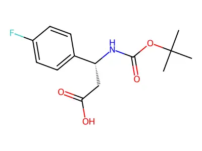 3-[(Tert-butoxycarbonyl)amino]-3-(4-fluorophenyl)propanoic acid structure