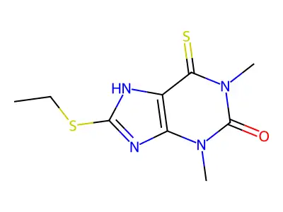 Theophylline, 8-ethylthio-6-thio- structure
