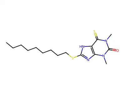 1,3,6,9-Tetrahydro-1,3-dimethyl-8-(nonylthio)-6-thioxo-2H-purin-2-one structure