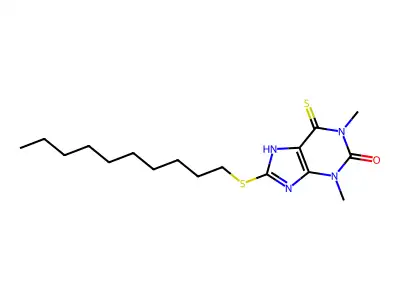 8-(Decylthio)-1,3,6,9-tetrahydro-1,3-dimethyl-6-thioxo-2H-purin-2-one structure