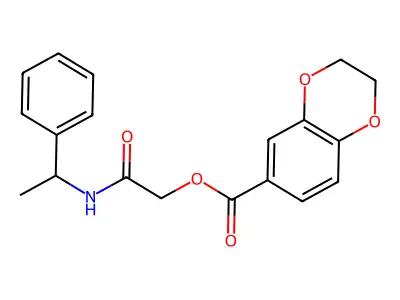 [2-Oxo-2-(1-phenylethylamino)ethyl] 2,3-dihydro-1,4-benzodioxine-6-carboxylate structure